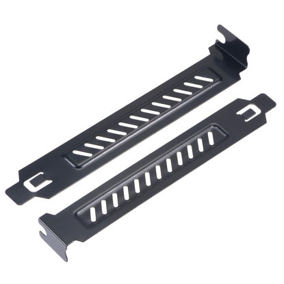 Picture of uxcell PCI Slot Covers with Screws for PC Case Airflow and Dustproof Black 4pcs