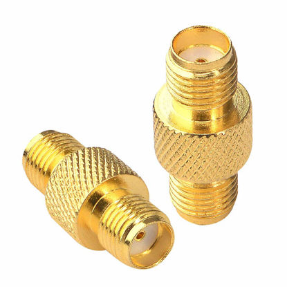 Picture of onelinkmore SMA Connector FPV Antennas Radio Adapter SMA Female to Female Barrel Adapter Antenna Jack Adapter SMA to SMA Coupler Adapter for Antennas Wireless LAN Devices Coaxial Cable Pack of 2