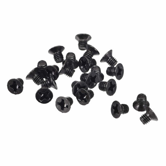 Picture of uxcell M3 x 4mm Phillips Screw Fastener Black for Laptop PC TV Fan Switch 150pcs