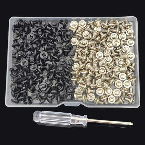 Picture of 200Pieces 6#32x5 Computer PC Case 3.5" HDD Screws Pan Head Phillips Drive Hard Drive Screws with Screwdriver