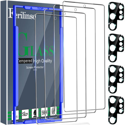 Picture of Ferilinso 4 Pack Screen Protector for Samsung Galaxy S24 Ultra with 4 Pack Tempered Glass Camera Lens Protector Phone Case Friendly Accessories Protector de Pantalla for Samsung S24 Ultra 6.8 INCH