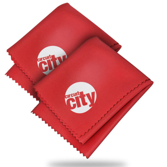 Picture of (2 Pack) Circuit City Premium Microfiber Cleaning Cloths for Tablets, Cell Phones, Laptops, LCD TV Screens, Lenses, and More (Red)