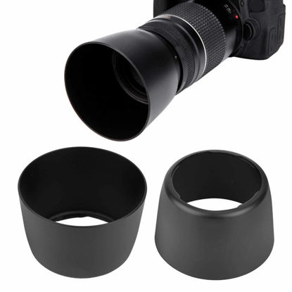 Picture of Lens Mount Hood,ET-60 ABS Plastic Lens Hood Replacement Photography Accessory for Canon EF-S 55-250mm f / 4-5.6 IS 90-300mm f / 4.5-5.6 75-300mm,for Backlight,Side Light,Flash,Night Photography