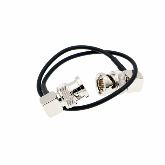 Picture of Uonecn Flexible HD SDI Cable RG179 Right Angle BNC Male to Right Angle BNC Male 75ohm for Blackmagic HyperDeck Shuttle and BMCC BMPC Hyperdeck Cameras 30cm