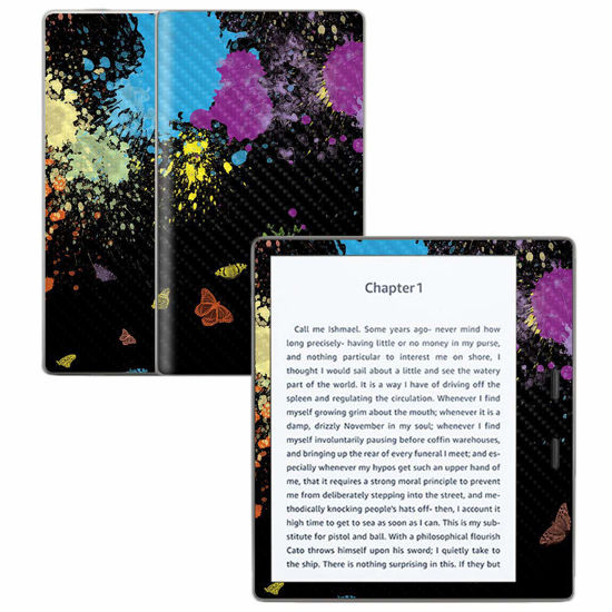 Picture of MightySkins Carbon Fiber Skin for Amazon Kindle Oasis 7" (9th Gen) - Splatter | Protective, Durable Textured Carbon Fiber Finish | Easy to Apply, Remove, and Change Styles | Made in The USA