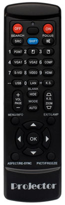 Picture of Replacement Remote for Barco RLM-W14 RLM-W8 RLS-W12 RLM-W6 Projector Black