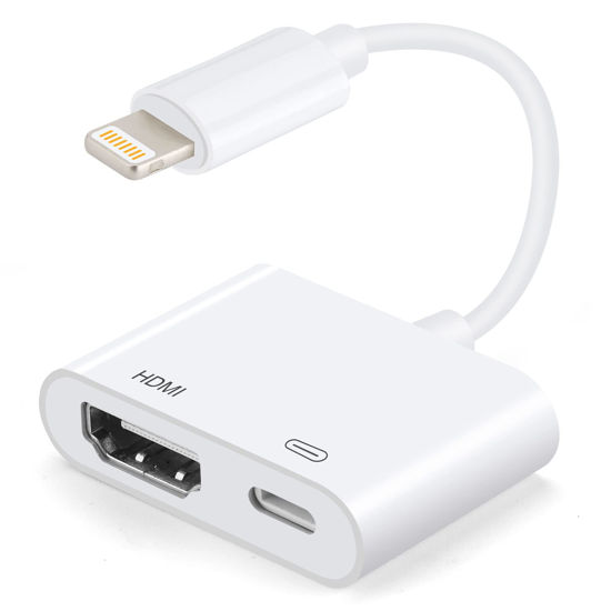 Picture of [Apple MFi Certified] Lightning to HDMI Adapters with Digital AV Adapter 1080P Video & Audio Sync Screen Converter, Compatible with iPhone 12/11 /X /8Plus / iPad/iPod to HDMI - White