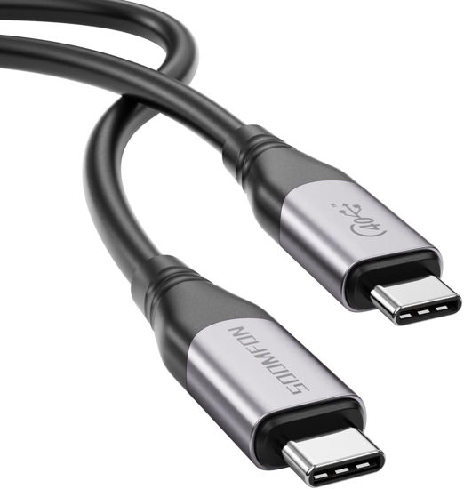 Picture of SOOMFON USB4 Cable 2.6 ft - Compatible with Thunderbolt 4, Thunderbolt 3 Cable, USB4 Supports 8K Display, 40Gbps Data Transfer, 100W Charging, for MacBook, iMac, Hub, Docking(USB-IF Certified)