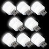 Picture of YUANQIAN Plug in LED Night Light Mini USB LED Light Flexible USB LED Ambient Light Mini USB LED Light, LED Portable car Bulb, Indoor, Outdoor, Reading, Sleep (8-Pack,White)