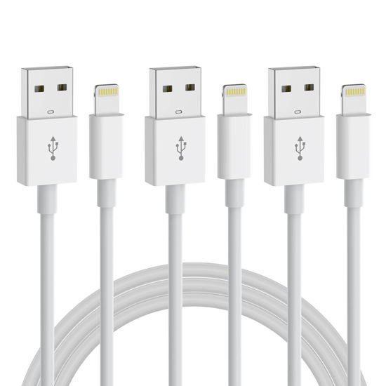 Picture of Tryeah, 3-Pack 6ft Lightning Cable for iPhone, Fast Charging USB A to Lightning Cable, Compatible with iPhone 14 Pro Max/14 Pro/13/12, iPad, AirPods, MFi Certified