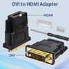 Picture of QimKero DVI to HDMI, Bidirectional DVI (DVI-D) to HDMI, Male to Female Adapter, 2-Pack，(24+1) Male Adapter with Gold-Plated for Computer, Monitor, Projector, TV, PS3/4/5 Nintendo Switch and More