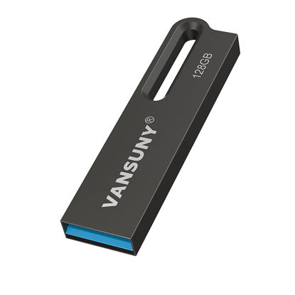 Picture of Vansuny 128GB Flash Drive Metal Waterproof USB Drive USB 3.0 Ultra High Speed Memory Stick, Portable Thumb Drive for PC/Tablets/Mac/Laptop