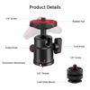 Picture of Universal 1/4" Swivel Mini Ball Head Screw Tripod Mount with Hot Shoe Mount, EszkozTA 360° Panoramic Rotating Mount Base Adapter for DSLR Cameras HTC Vive Tripods Monopods Light Stand