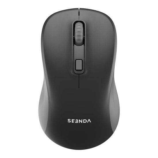 Picture of seenda Wireless Mouse, Bluetooth Mouse for Laptop - Dual Mode (Bluetooth + 2.4G USB) Computer Mouse Compatible with MacBook, Windows Computers/Laptops - Black