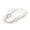 Picture of VssoPlor Wireless Mouse, 2.4G Slim Portable Computer Mice with Nano Receiver for Notebook, PC, Laptop, Computer (White and Gold)