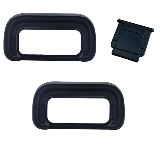 Picture of PCTC Viewfinder Eyecup Eye Cup for Sony A6700, Replaces Sony FDA-EP20 Eyecup& Hot Shoe Cover (2+1 Pack)