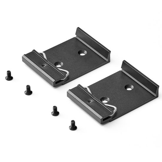 Picture of PhyinLan Din Rail Mount Clip 35mm Width Universal Din-Rail Mounting Brackets Clamp for Switches and Injectors 2-Pack