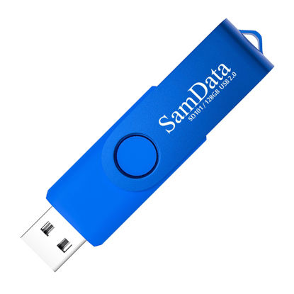 Picture of SamData 128GB USB Flash Drives 1 Pack 128GB Thumb Drives Memory Stick Jump Drive with LED Light for Storage and Backup (1 Pack Blue)