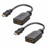 Picture of Cable Matters 2-Pack Mini HDMI to HDMI Adapter (HDMI to Mini HDMI Adapter) 6 Inches with 4K and HDR Support for Raspberry Pi Zero and More