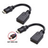 Picture of Cable Matters 2-Pack Mini HDMI to HDMI Adapter (HDMI to Mini HDMI Adapter) 6 Inches with 4K and HDR Support for Raspberry Pi Zero and More