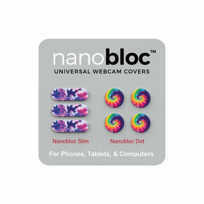 Picture of Eyebloc Nanobloc Universal Webcam Covers - Privacy Protection Accessory, No Residue Application - Dots and Bars, 7 Pieces - Tie Dye