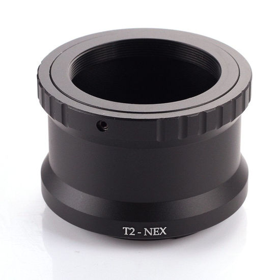 Picture of JINTU Lens Mount Adapter - T-Mount (T/T-2) Screw Mount SLR Lens Compatible with Sony a7 a7R a7s II III IV a9 Alpha 1 a6600 a6500 a6400 a6300 a6100 a6000 a5100 Camera