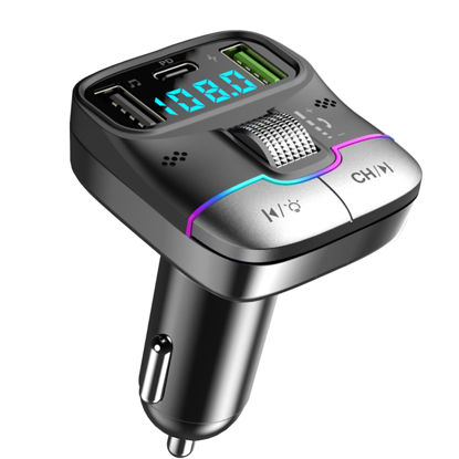 Picture of Bluetooth 5.3 FM Transmitter Car Adapter - GXY KIT FM Transmitter Bluetooth ，Lag-Free Music Streaming, Bluetooth Car Adapter-Premium Sound, PD 30W Fast Charger Car Bluetooth Adapter (GZ01)