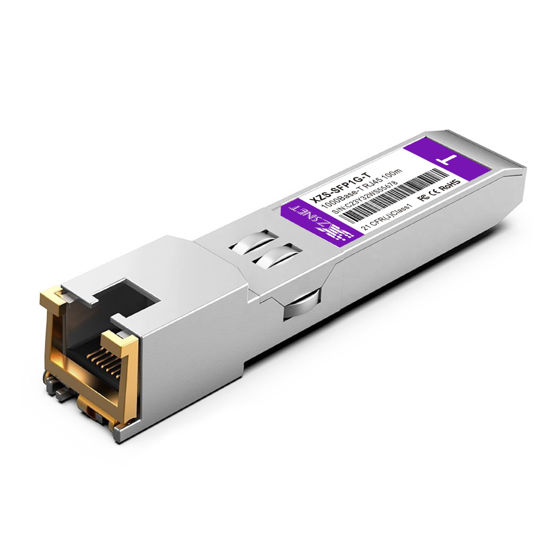 Picture of XZSNET 1000BASE-T SFP Transceiver, SFP to RJ45, 1.25G Copper SFP to Ethernet Module Compatible with Cisco GLC-T/SFP-GE-T, Ubiquiti UniFi UF-RJ45-1G, Mikrotik, Meraki, Netgear, D-Link and More, 1 Pack