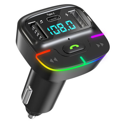 Picture of GXY KIT Bluetooth 5.3 FM Transmitter Car Adapter-Bluetooth fm Transmitter for car，Hands-Free Calling Radio Stereo Receiver，Wireless FM Radio Car Kit Bluetooth Car Adapter(GZ03)