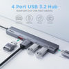 Picture of Aceele 10Gbps USB 3.2 Hub with 4 USB A 3.2 Ports, USB 3.2 Gen 2 Splitter with 4ft Extented Long Data Cable and Type-C Power Port, for Chromebook,Surface Pro 3,iMac,PS4 Flash Drive Data and More