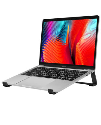 Picture of Thibault Aluminum Laptop Stand for Desk - Cooling Ergonomic Design - Fits MacBook Air Pro/DELL/HP/Lenovo/ThinkPad/Alienware - 13/14/15.6/16 -Easy Assembly- Ventilated Laptop Stand for Optimal Airflow