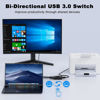 Picture of USB 3.0 Switch Selector, Bi-Directional USB Switch 1 in 2 out / 2 in 1 out, USB Switcher 2 Computers Share 1 USB Devices for Printer, Keyboard, Scanner, Mouse, USB Switch Compatible with Mac/Win/Linux