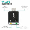 Picture of Movo USB-AC 3.5mm TRS Microphone to USB 2.0 Stereo Audio External Sound Card Adapter for PC and Mac. USB Sound Card Adapter for Computer or Laptop Convert USB Input to 3.5mm TRS Headphone or Mic Jack