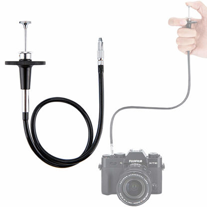 Picture of JJC 40cm Black Mechanical Cable Shutter Threaded Release with Bulb-Lock for Fujifilm X10 X20 X30 X100s X100t X-Pro1 X-Pro2 X-E1 X-E2, Leica M6 M7 M8, Nikon Df F4 FM2 F3 FE FM3a F80