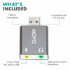 Picture of Movo USB-AC1 3.5mm TRRS Microphone to USB 2.0 Stereo Digital Audio Converter - USB Sound Card Adapter for Computer or Laptop - Convert USB Input to 3.5mm TRRS Headphone or Mic Jack