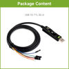 Picture of Waveshare Industrial USB to TTL (D) Serial Cable, Compatible with Raspberry Pi 5, Original FT232RNL Chip, Multi Protection Circuits, with Separated 4pin Header + SH1.0 3PIN Connector