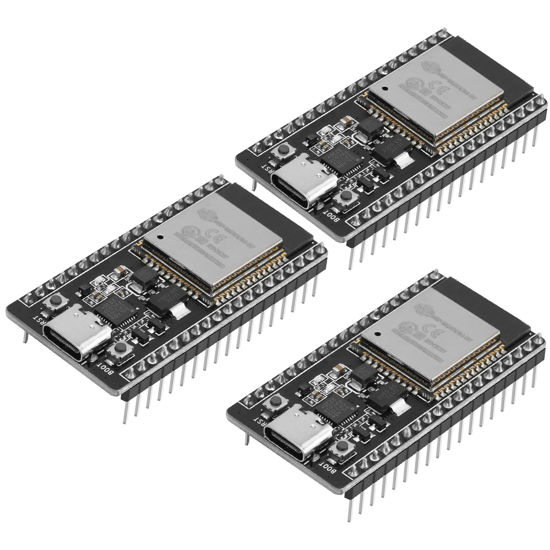 Picture of 3PCS ESP32 ESP-32S ESP-WROOM-32 Development Board Kits 2.4GHZ Dual-Mode WiFi + Bluetooth Dual Cores Microcontroller Processor USB Type-C Interface Compatible with Arduino IDE NodeMCU 38Pin