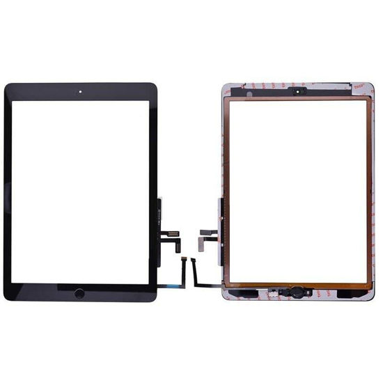 Picture of ePartSolution Replacement for iPad 5th Generation 2017 Ver. Glass Touch Screen Digitizer Lens A1822 A1823 USA (Black + Home Button)