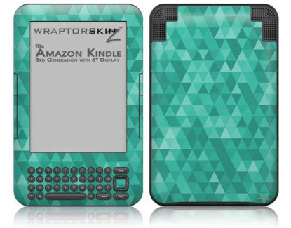 Picture of WraptorSkinz Triangle Mosaic Seafoam Green - Decal Style Skin fits Amazon Kindle 3 Keyboard (with 6 inch Display)