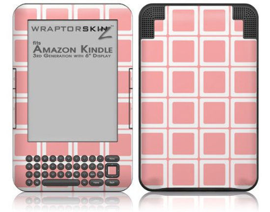 Picture of WraptorSkinz Squared Pink - Decal Style Skin fits Amazon Kindle 3 Keyboard (with 6 inch Display)