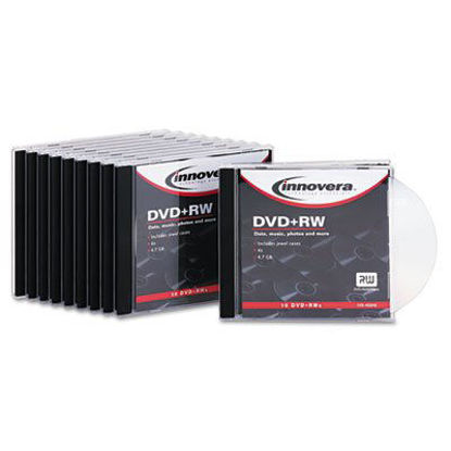 Picture of DVD+RW Discs, 4.7GB, 4X, w/Slim Jewel Cases, Silver, 10/Pack