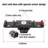 Picture of Dual Cold Shoe Mount Bracket,Chromlives Dual Hot Shoe Extension Bar,Cold Shoe Mount Plate Adapter,Aluminum Dual Shoe Extension Bracket with Cable Slot Bayonet for Microphone,Led Video Light,Monitors