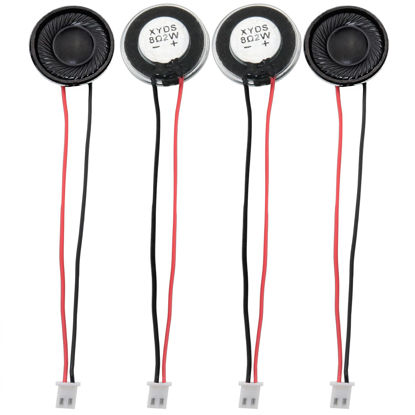 Picture of JJHXSM Magnetic Loudspeaker 4PCS 28mm/1.10Inch 8Ohm 2W Round Metal Shell Internal Magnetic Speakers with Wire