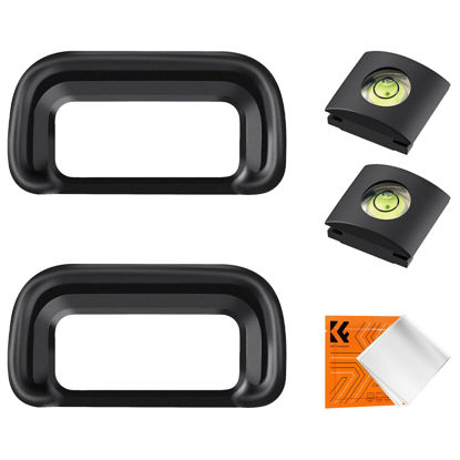 Picture of K&F Concept 2Pack Eyepiece Cover & Hot Shoe Cover Kit, Eyecup for Sony A6700 A7C II A7C R Camera Viewfinder, Viewfinder Protector Replace for Sony FDA-EP20 Eyecup