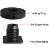 Picture of LUORNG 2PCS Aluminum Alloy Hot Shoe Adapter Camera Side Hole Reinforced Round Plate Cold Shoe Mount Conversion Screw 1/4 Male to 1/4 Male Suitable for Magic Arms Video Lights Monitors