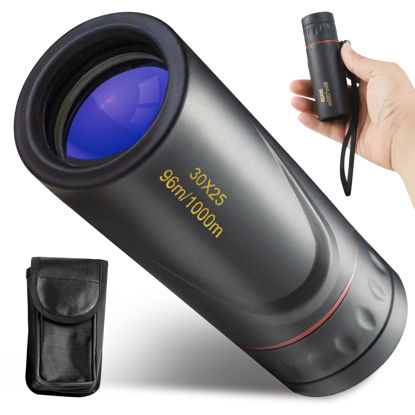 Picture of HDAJY Monocular Telescope, Upgrade 30 x 25 HD Monoculars for Adults High Powered, Be Used for Stargazing, Hunting, Black