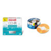 Picture of Maxell 648205 Polycarbonate Substate 700Mb 80 Min CD-Recordable Slim Jewel 5 Pack & 638006 DVD-R 4.7 Gb Spindle with 2 Hour Recording Time & Superior Recording Layer Technology, 100 Year Archival Life