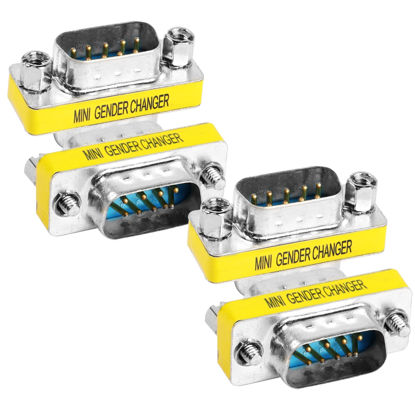 Picture of MEIRIYFA DB9 Gender Changer D-SUB 9 Pin RS-232 Connector Serial Port Cable Coupler Adapter for Serial Applications-4Pcs (Male to Male)