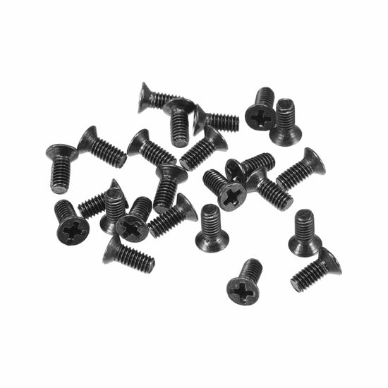 Picture of uxcell M2.5 x 6mm Phillips Screw Fasteners Black for Laptop PC TV Fan Switch 500pcs