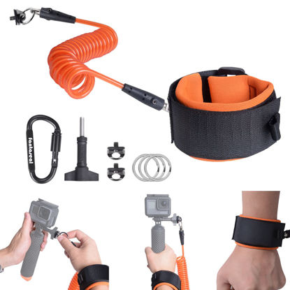 Picture of Steel-cored Waterproof Action Camera Anti-Loose Dive Wrist Strap, Diving Surfing Snorkeling Drifting Safety Wire Rope Tether for GoPro Sony Olympus DJI Sports Motion Camcorder Underwater Photography